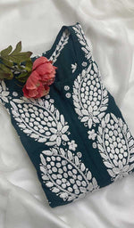 Load image into Gallery viewer, Women's Lucknowi Handcrafted Modal Cotton Chikankari Kurti - HONC084364