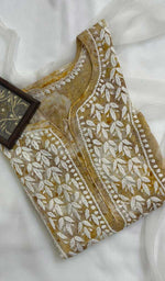 Load image into Gallery viewer, Women's Lucknowi Handcrafted Cotton Chikankari Kurti - HONC092306