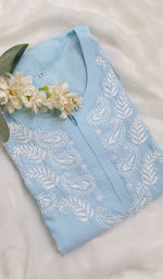 Load image into Gallery viewer, Women's Lucknowi Handcrafted Mul Cotton Chikankari Kurti - HONC097726