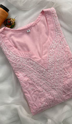 Load image into Gallery viewer, Women's Lucknowi Handcrafted Cotton Chikankari Kurti - HONC098102