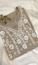 Load image into Gallery viewer, Women's Lucknowi Handcrafted Cotton Chikankari Kurti - HONC0109620