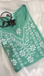 Load image into Gallery viewer, Mahek  Women's Lucknowi Handcrafted Cotton Chikankari Kurti - HONC0109579