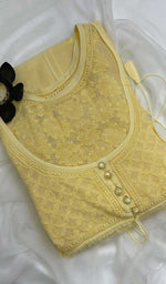 Load image into Gallery viewer, Women's Lakhnavi Handcrafted Viscose Georgette Chikankari Bajirao Dress - HONC098675