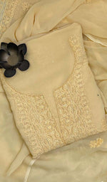 Load image into Gallery viewer, Women's Lucknowi Handcrafted Viscose Georgette Chikankari Suit Material - HONC091967