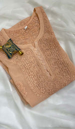 将图像加载到图库查看器中, Women's Lakhnavi Handcrafted Organza Chikankari Kurti - HONC0104537