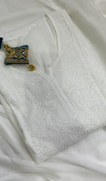 Load image into Gallery viewer, Women's Lucknowi Handcrafted Cotton Chikankari Kurti - HONC0118635