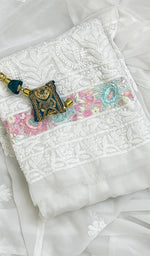 Load image into Gallery viewer, Women's Lakhnavi Handcrafted Faux-Georgette Chikankari Kurta And Dupatta Set - HONC0117487