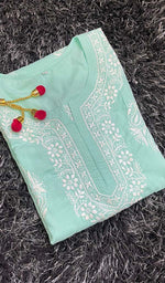 Load image into Gallery viewer, Zoha Women's Lakhnavi Handcrafted Mul Cotton Chikankari Kurti-  HONC0129479