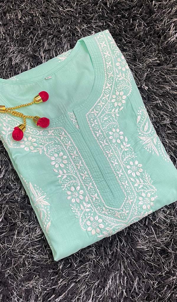Zoha Women's Lakhnavi Handcrafted Mul Cotton Chikankari Kurti-  HONC0129479