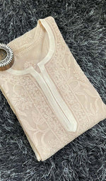 将图像加载到图库查看器中, Women's Lakhnavi Handcrafted Viscose Georgette Chikankari Kurti - HONC0108958