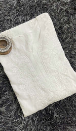 将图像加载到图库查看器中, Women's Lucknowi Handcrafte Modal Cotton Chikankari Kurti - HONC0124546