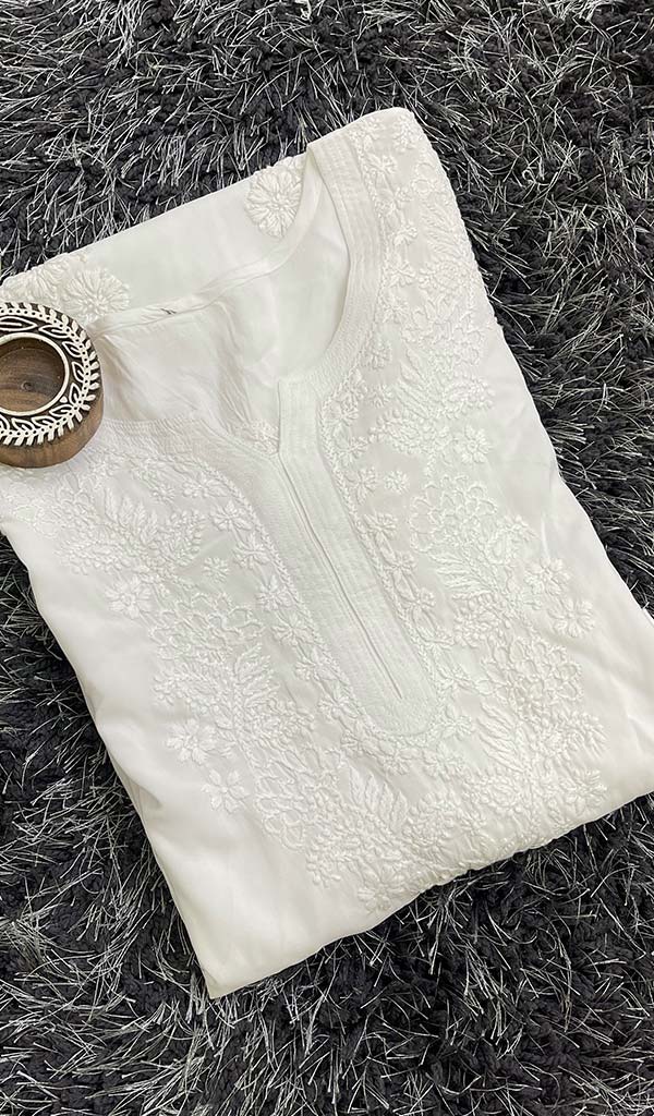 Women's Lucknowi Handcrafte Modal Cotton Chikankari Kurti - HONC0124546