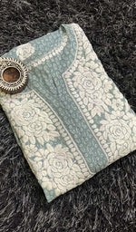 Load image into Gallery viewer, Women's Lucknowi Printed Handcrafted Cotton Chikankari Kurti - HONC0130544