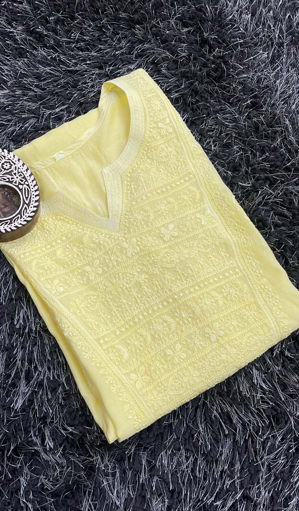Lucknowi Handcrafted Muslin Chikankari Kurti - HONC0127520