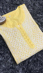 Load image into Gallery viewer, Tayeba Women's Lucknowi Handcrafted Mul Cotton Chikankari Kurti - HONC0133759