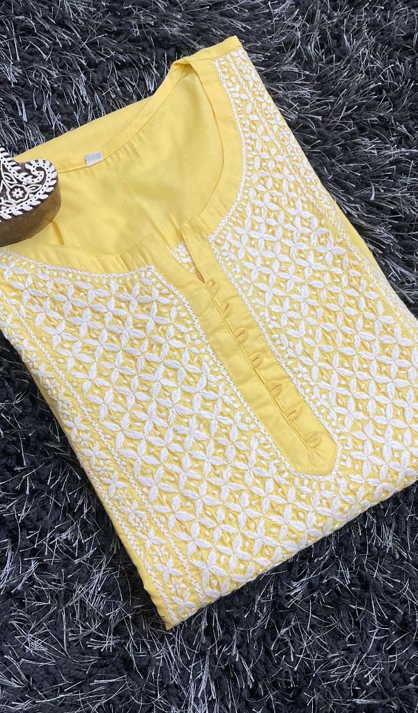 Tayeba Women's Lucknowi Handcrafted Mul Cotton Chikankari Kurti - HONC0133759