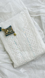 Load image into Gallery viewer, Women's Lakhnavi Handcrafted Kota Cotton Chikankari Kurta And Dupatta Set- Honc0126029