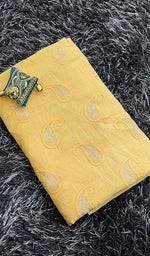 Load image into Gallery viewer, Women's Lakhnavi Handcrafted Chanderi Silk Chikankari Unstitched Kurti Fabric - Honc0882106