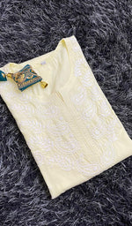 Load image into Gallery viewer, Women's Lucknowi Handcrafted Mul Cotton Chikankari Kurti - HONC0107669