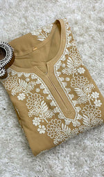 Load image into Gallery viewer, Women's Lucknowi Handcrafted Modal Cotton Chikankari Kurti - HONC0137386