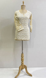 将图像加载到图库查看器中, Women's Lucknowi Handcrafted  Cotton Chikankari Top - HONC0165269