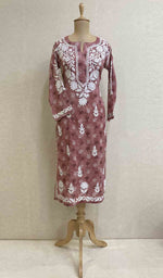 Load image into Gallery viewer, Maiwish Women's Lakhnavi Handcrafted Printed Cotton Chikankari Kurti - HONC028368