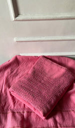 Load image into Gallery viewer, Women's Lakhnavi Handcrafted Maheshwari Mul Chanderi Unstitched Kurta And Dupatta Set- HONC0269591