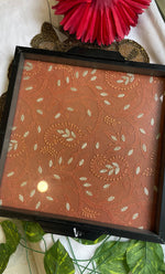 Load image into Gallery viewer, Chikankari Tray with Four Coasters - HONC0238658