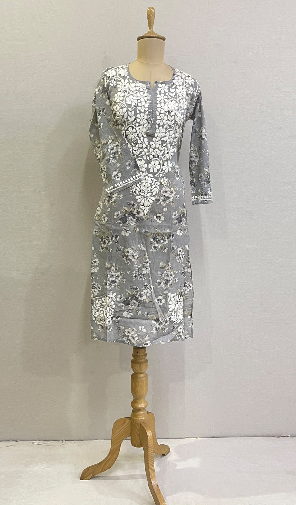 Rubab Women's Lucknowi Handcrafted Cotton Chikankari Kurti - HONC0196401