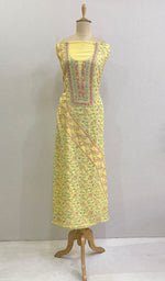 将图像加载到图库查看器中, Women's Lakhnavi Handcrafted Maheshwari Mul Chanderi Chikankari Unstitched Kurti Fabric - HONC0209620