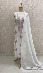 Load image into Gallery viewer, Women's Lakhnavi Handcrafted Mul Chanderi Kurta And Dupatta Set - HONC0292178