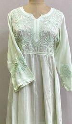 将图像加载到图库查看器中, Sabana Women's Lucknowi Handcrafted Muslin Chikankari Anarkali Dress- HONC0167556