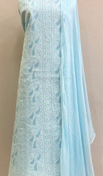 Load image into Gallery viewer, Women's Lakhnavi Handcrafted Cotton Chikankari Suit Material - HONC0197823