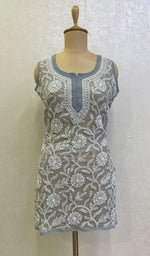 Load image into Gallery viewer, Women's Lucknowi Handcrafted Faux-Georgette Chikankari Top - HONC0140445