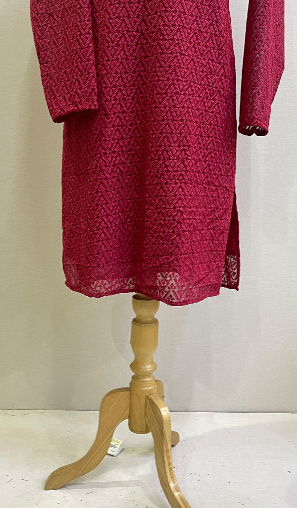 Men's Faux-Georgette Hakoba Kurta -  HONC0186495