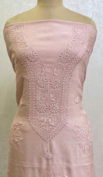Load image into Gallery viewer, Women's Lakhnavi Handcrafted Chanderi Silk Chikankari Unstitched Kurti Fabric- HONC0151904