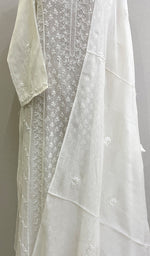 将图像加载到图库查看器中, Saziya Women's Lakhnavi Handcrafted Mul Chanderi Semi - Stitched Kurta And Dupatta Set- HONC0222858