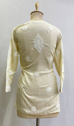 Load image into Gallery viewer, Women's Lucknowi Handcrafted White Cotton Chikankari Top - HONC0165230