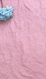 将图像加载到图库查看器中, Women's Lakhnavi Handcrafted Viscose Georgette Chikankari Saree - HONC0176272