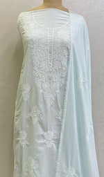 将图像加载到图库查看器中, Women's Lakhnavi Handcrafted Cotton Chikankari Kurta And Dupatta Set- HONC0146073