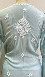 Load image into Gallery viewer, Women's Lakhnavi Handcrafted Muslin Chikankari Kurta And Palazzo Set - HONC0162047
