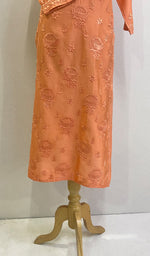 将图像加载到图库查看器中, Women's Lucknowi Handcrafted Chanderi Silk Chikankari Kurti - HONC058594
