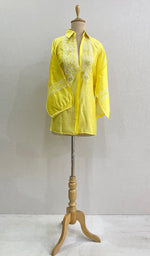 Load image into Gallery viewer, Fiza Women's Lakhnavi Handcrafted Chanderi Silk Semi- Stiched Chikankari Top - HONC0192109