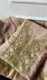 Load image into Gallery viewer, Lakhnavi Handcrafted Chanderi Silk Chikankari Full Suit Material - HONC0321898