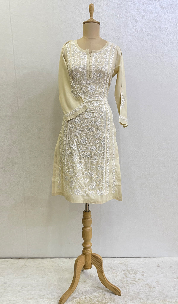 Iqra Women's Lucknowi Handcrafted Cotton Chikankari Kurti - HONC0141262