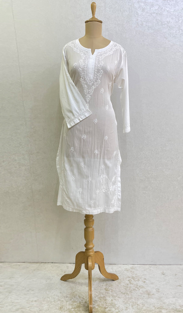 Mehreen Women's Lucknowi Handcrafted Cotton Chikankari Kurti - HONC0163024