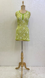 Load image into Gallery viewer, Women's Lucknowi Handcrafted Faux-Georgette Chikankari Top- HONC0140438