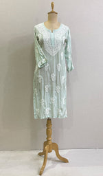 将图像加载到图库查看器中, Women's Lucknowi Handcrafted Muslin Chikankari Kurti - HONC0177054