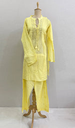 将图像加载到图库查看器中, Siya Women's Lakhnavi Handcrafted Mul Chanderi Chikankari Semi - Stitched Kurta Palazo Set - HONC0193583