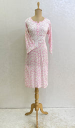 Load image into Gallery viewer, Women's Lucknowi Handcrafted Modal Cotton Chikankari Kurti - HONC0166542